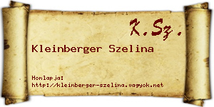 Kleinberger Szelina névjegykártya